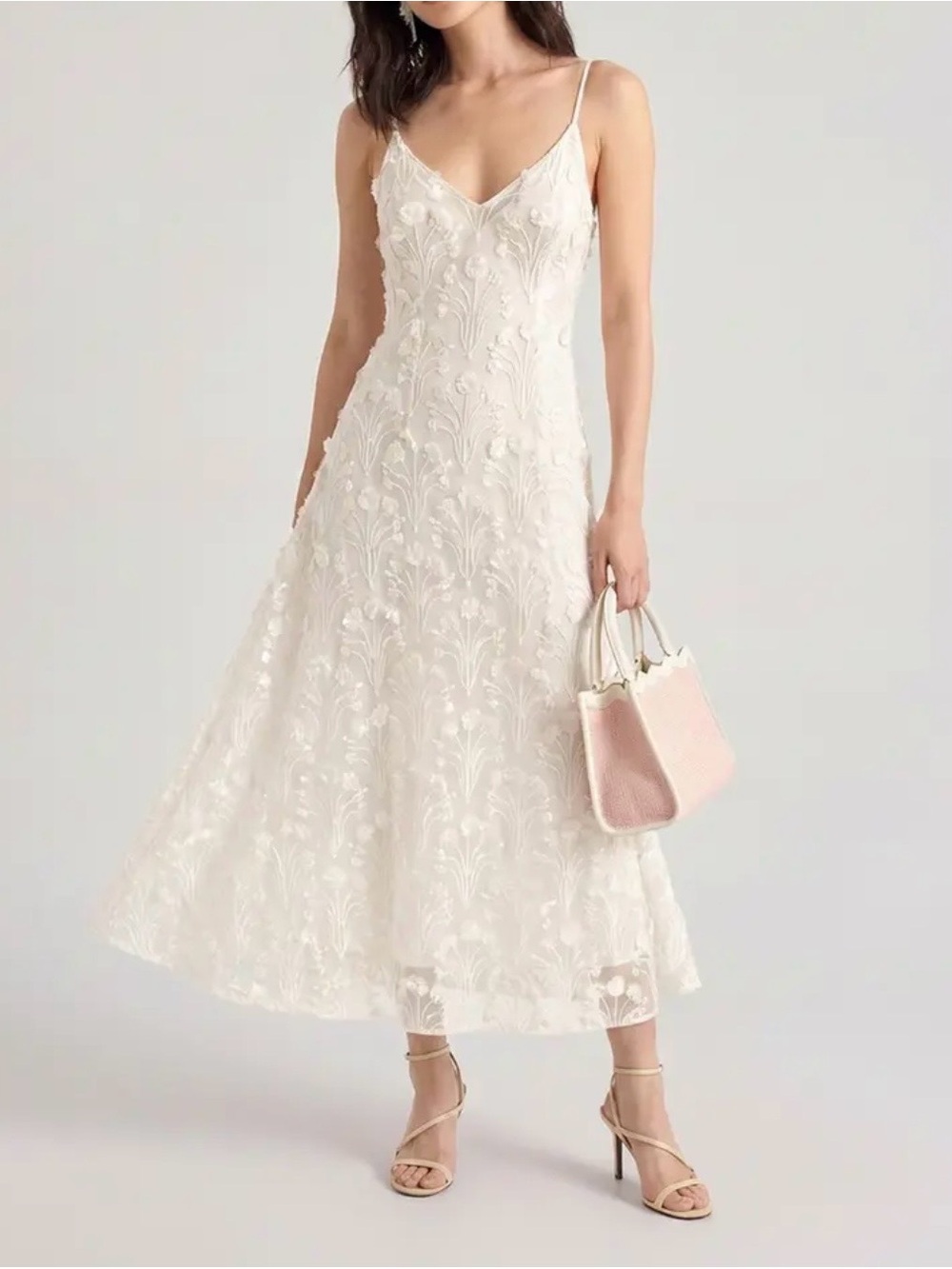 Love Bonito White Floral Midi Dress